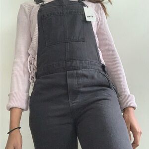 TopShop Classic Black Denim Overalls with Adjustable Straps NWT